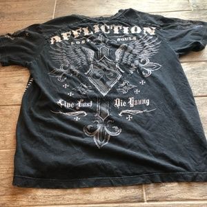 Affliction Graphic Shirt Sz XXL Side Stitching
